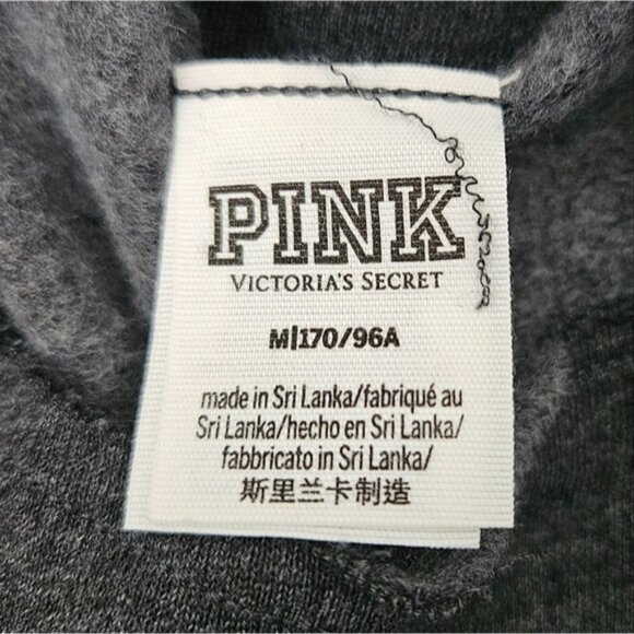Victoria's Secret PINK Gray off the Shoulder Sweatshirt Y2K Size Medium - Picture 3 of 4